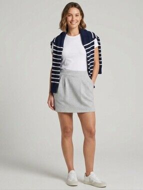 NEW Vintage 90's Y2K Old Navy Pleated Sweatshirt Knit Skirt in Gray Size Small